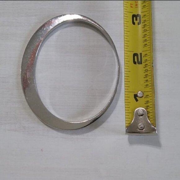 J. Crew Oval Silver Bangle Bracelet - Picture 6 of 8